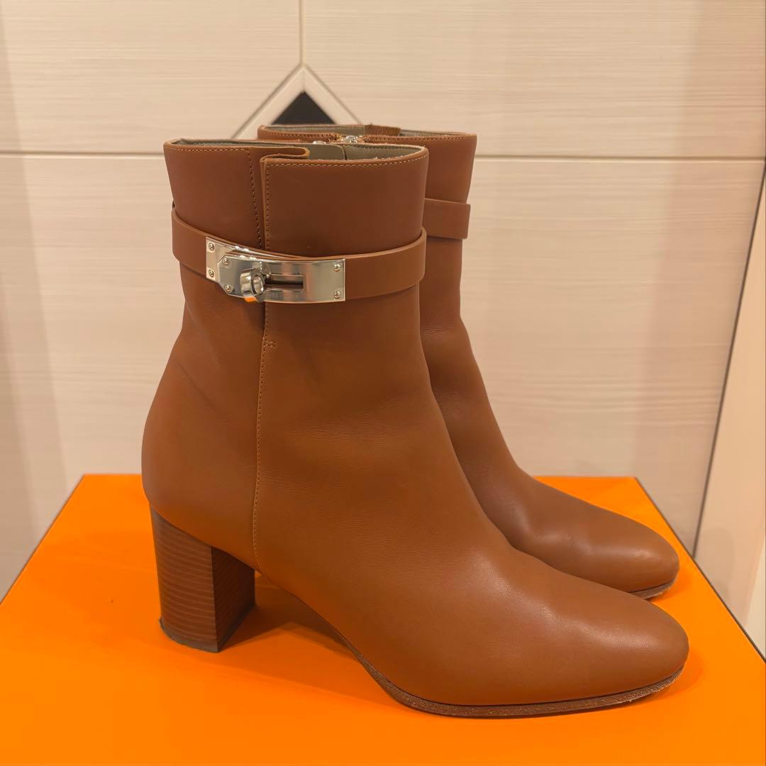 HERMES/エルメス ショートブーツ サンジェルマン37ハーフ