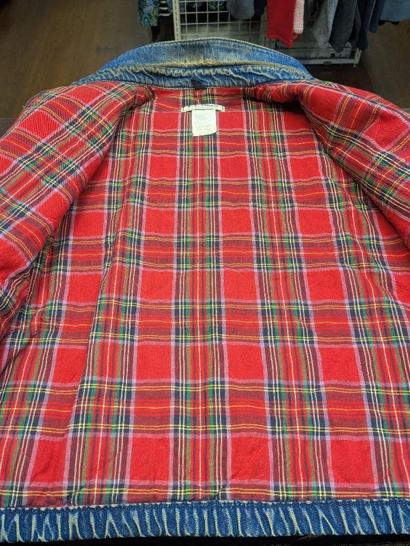 L.L.Bean デニムジャケット　裏地チェック　80s