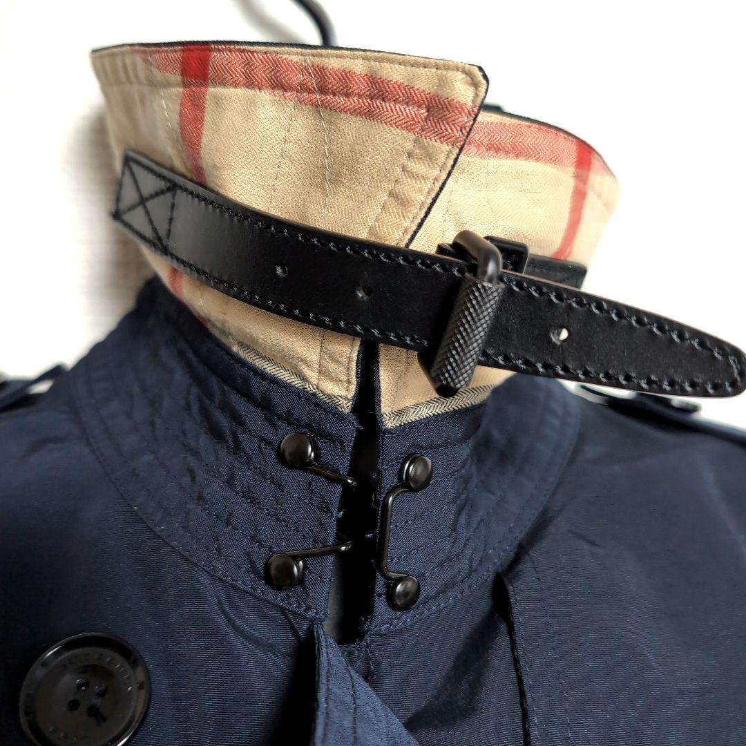 dd42 BURBERRY BRIT トレンチコート フルノバチェック ネイビー