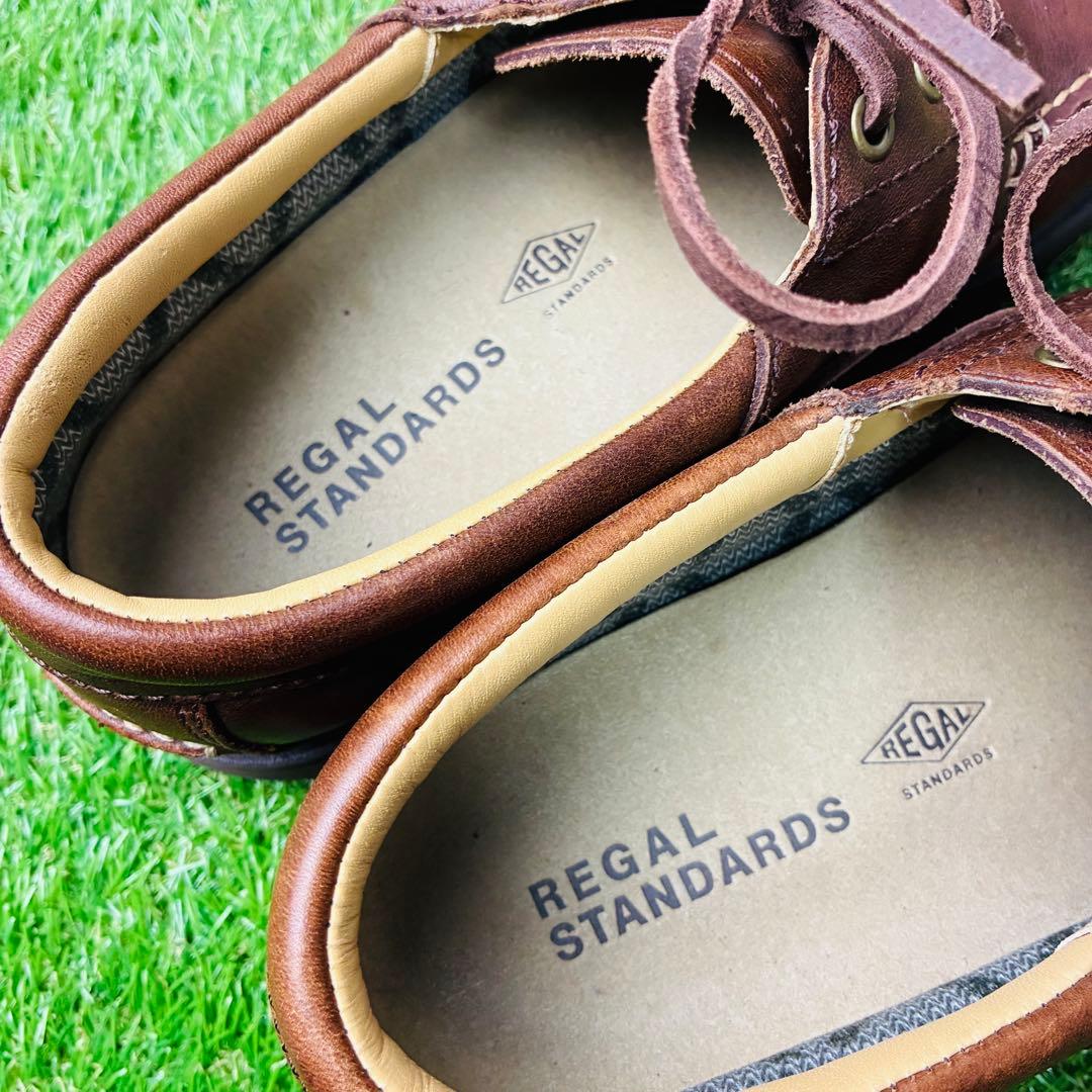 【極美品】REGAL デッキシューズ ゴアテックス 3eye 本革 厚底 25