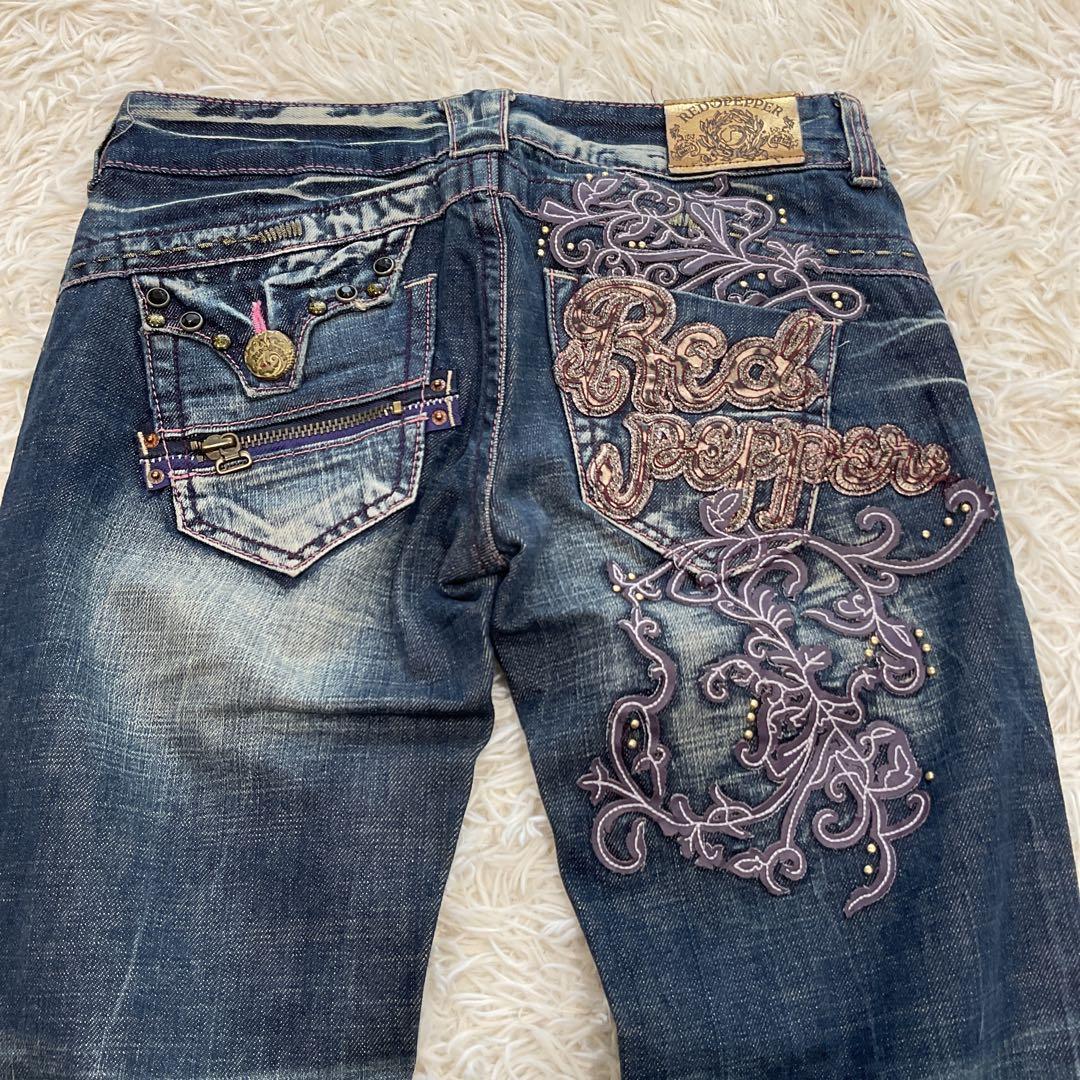 RED PEPPER デニム　ジーンズ　パンツ　フレア　ブーツカット　刺繍　27