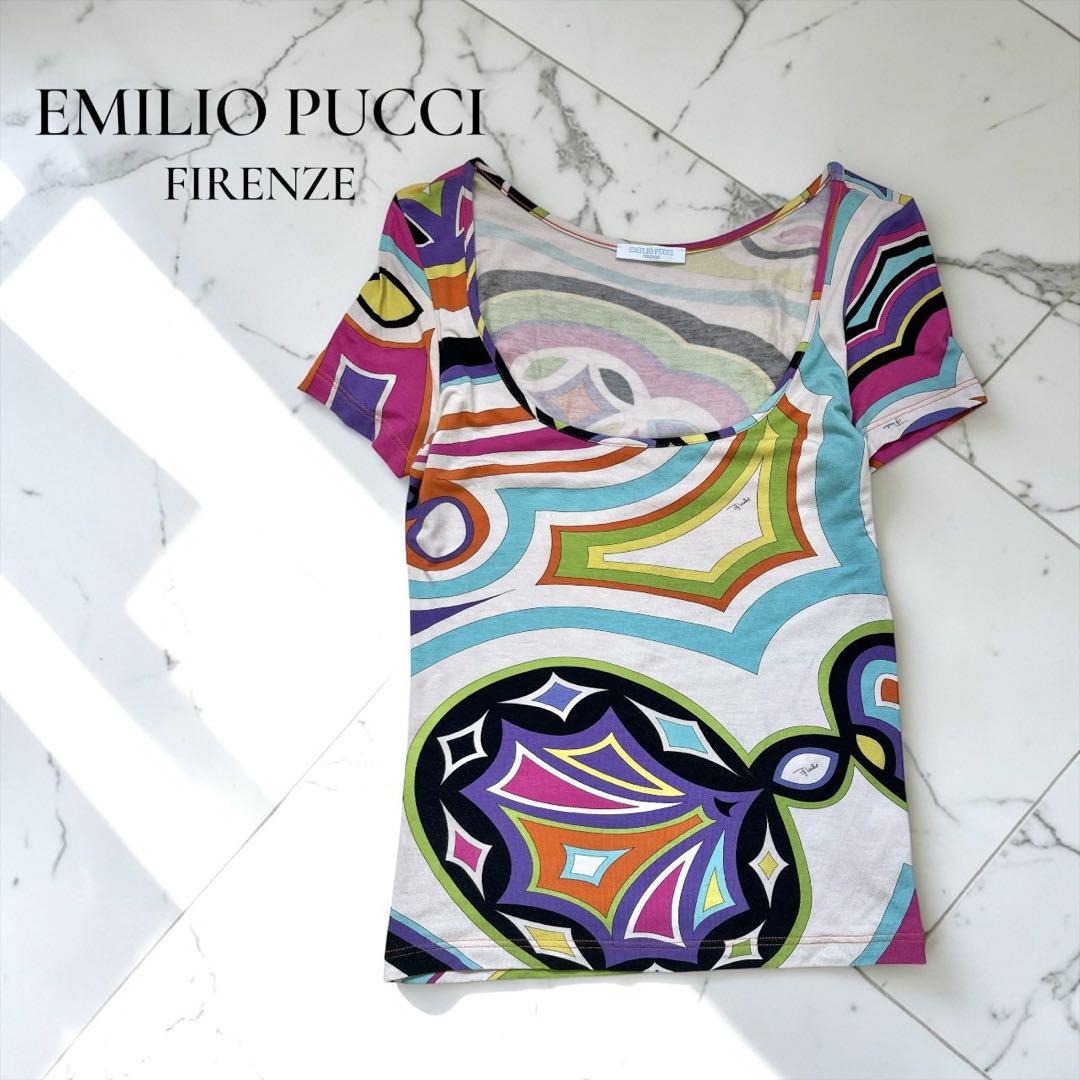 EMILIO PUCCI エミリオプッチ カットソー【XS】半袖総柄D119