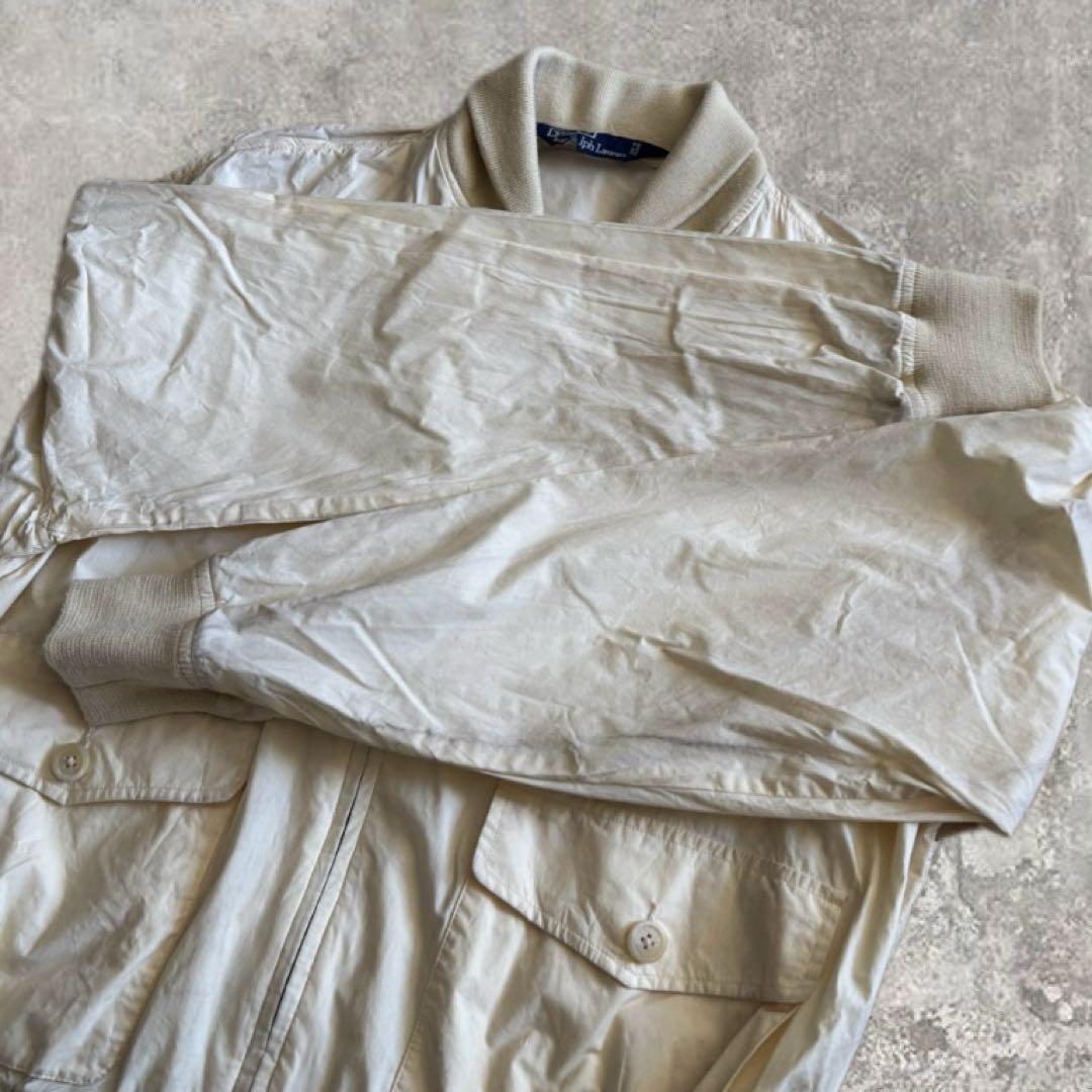 【珍モデル◎】90sラルフローレン ボンバージャケット ブルゾン 生成 目無し