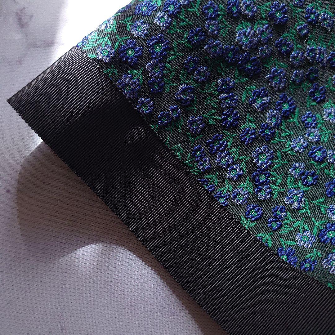 24AW エムズグレイシー 小花柄ジャガード刺繍 フレアスカート 黒 36 S