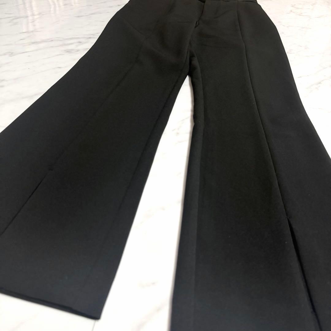 【美品】2025✨️アニュアンス ストレッチ スリット フレア パンツ 黒 M