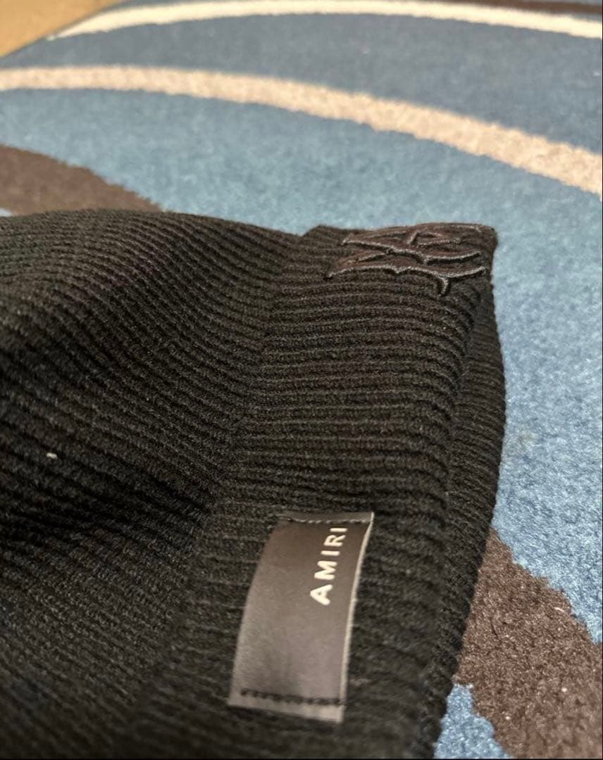 AMIRI ブラック ニット帽　刺繍