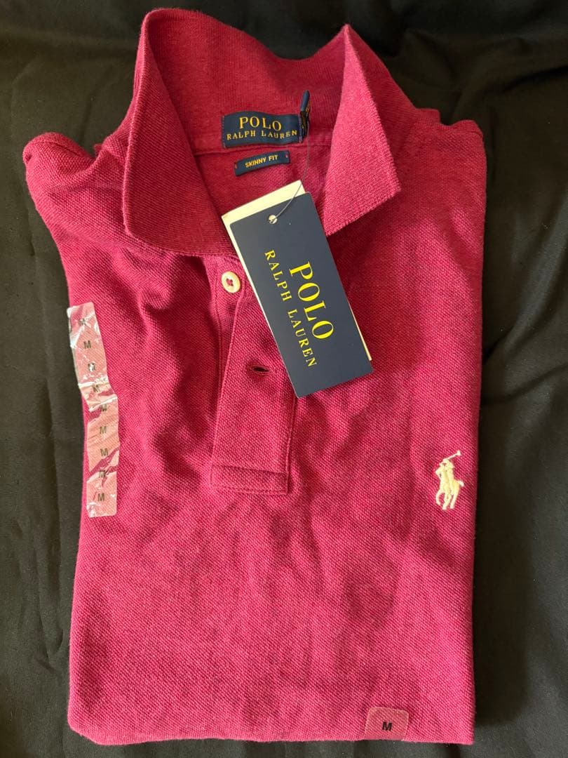 【新品】Polo Ralph Lauren Mサイズ　エンジ色ポロシャツ