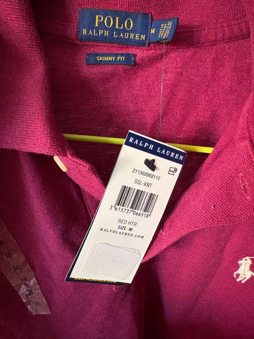 【新品】Polo Ralph Lauren Mサイズ　エンジ色ポロシャツ