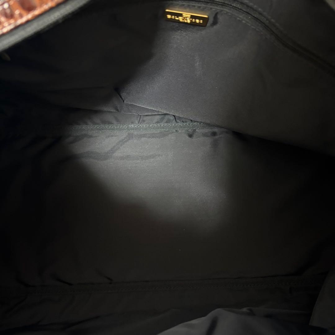 美品◎BALENCIAGA バレンシアガ BB ボストンバッグ クロコ型押し