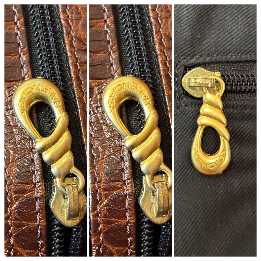 美品◎BALENCIAGA バレンシアガ BB ボストンバッグ クロコ型押し