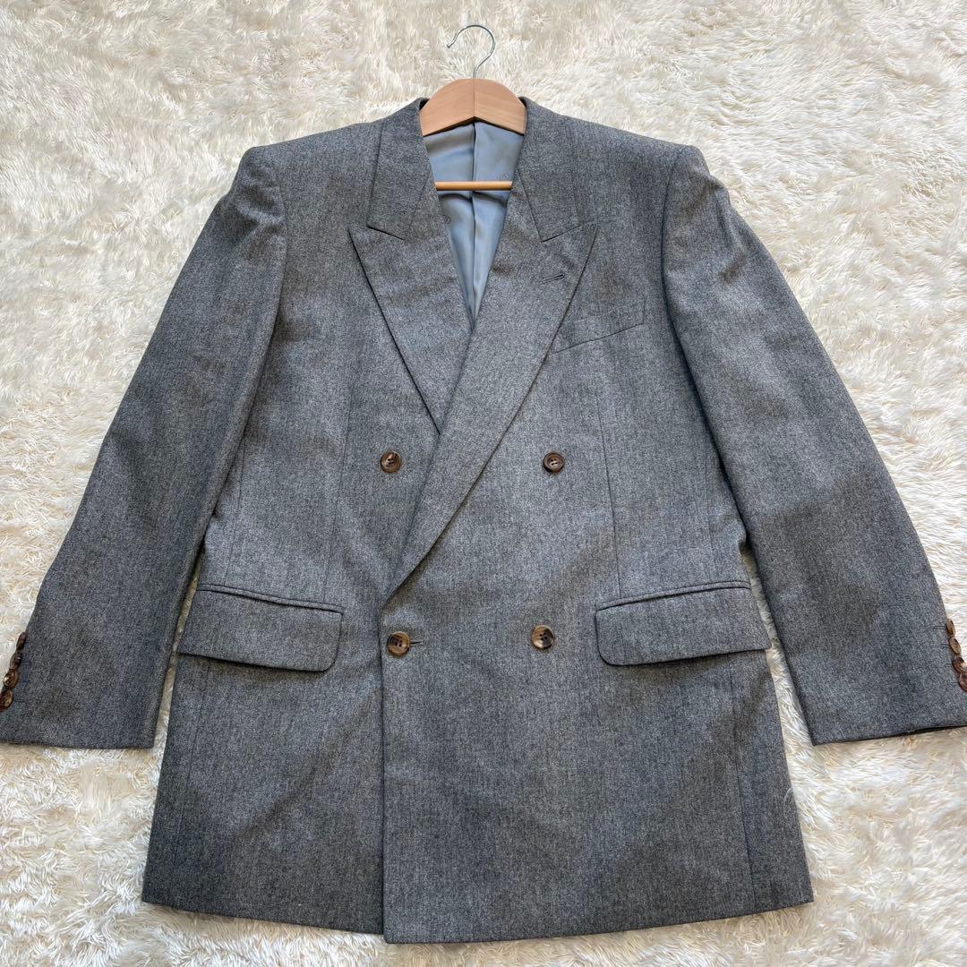 【Dior】美品✨ダブル テーラードジャケット グレー L ヴィンテージ ウール