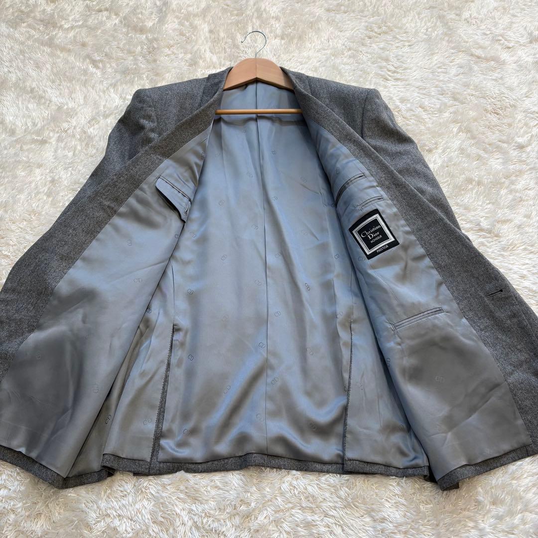 【Dior】美品✨ダブル テーラードジャケット グレー L ヴィンテージ ウール