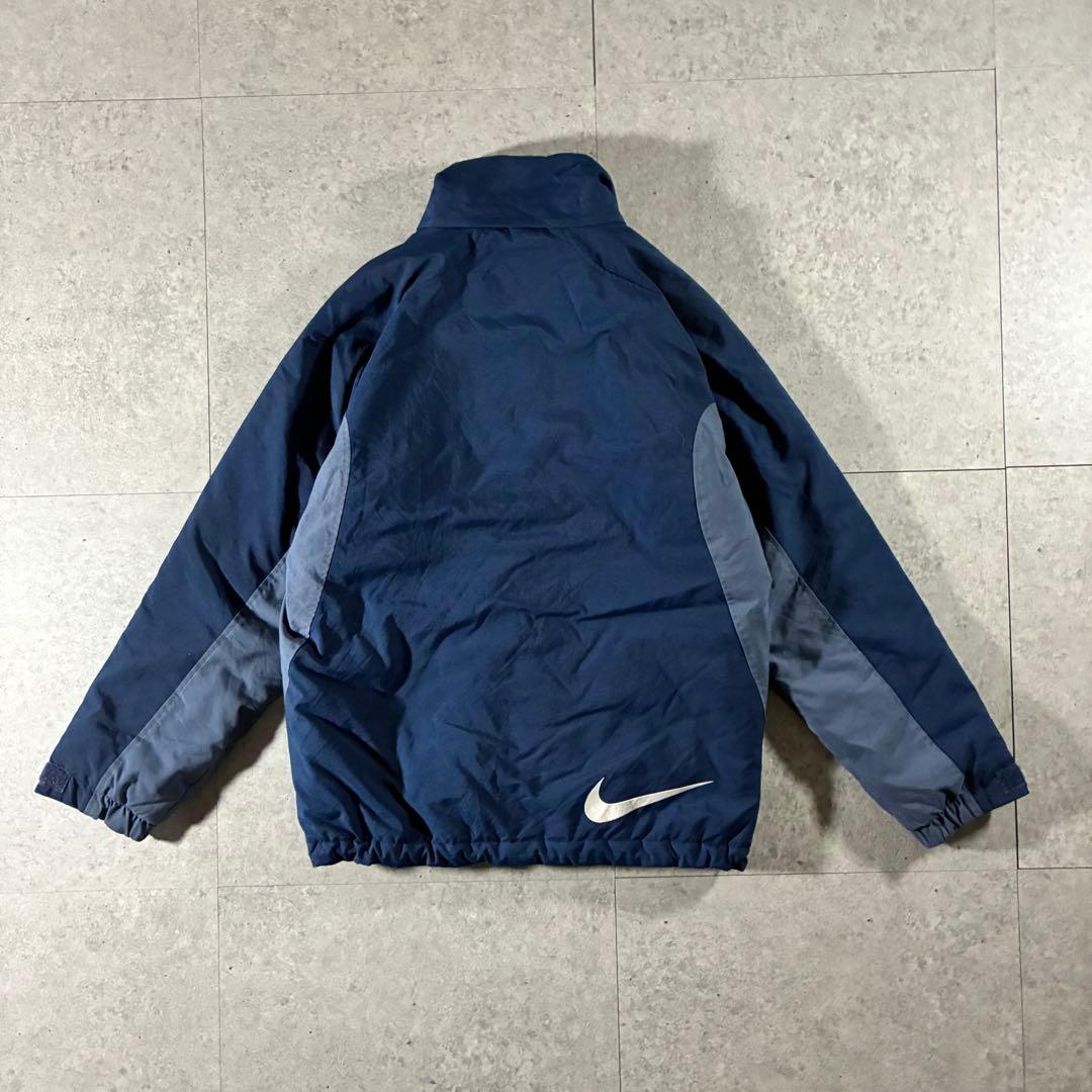 00s NIKE中綿ウォームアップジャケット刺繍ロゴドローコードビッグスウッシュ