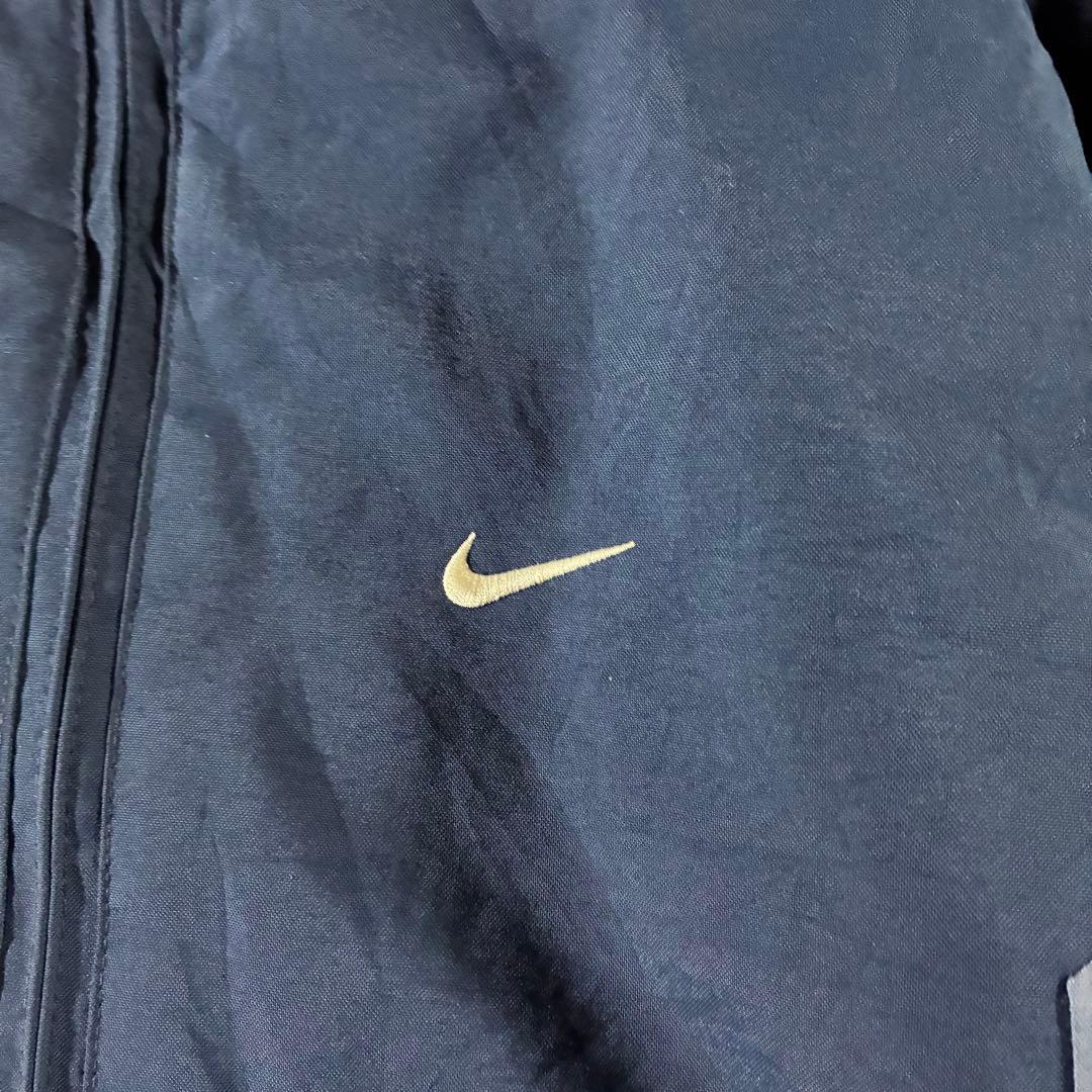 00s NIKE中綿ウォームアップジャケット刺繍ロゴドローコードビッグスウッシュ
