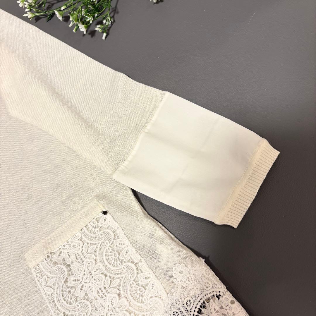 【新品✨定価6.5万】TOKUKO 1erVOL レース ロングカーディガン 麻