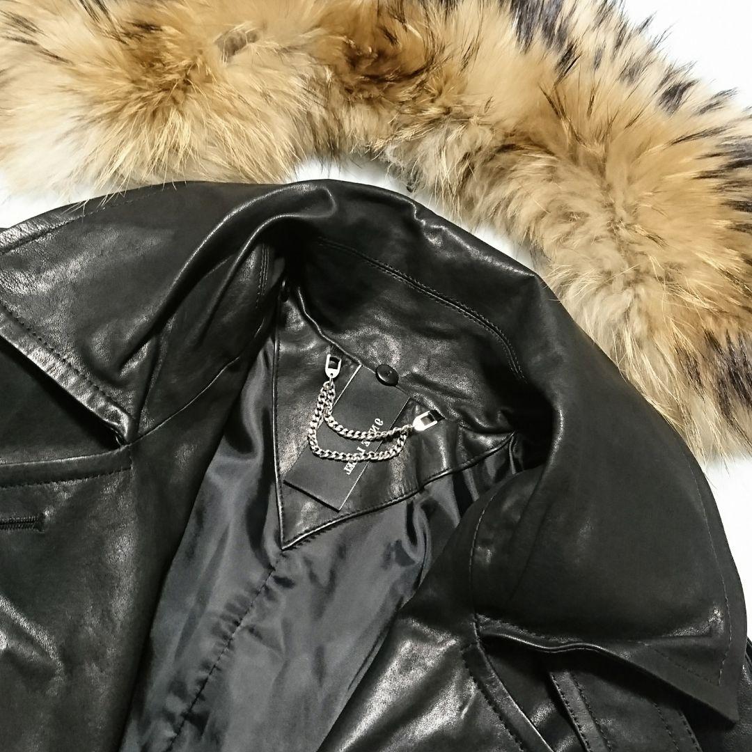 ナインレーベル9NINE LABEL◇ラムレザートレンチコート◇シープスキン
