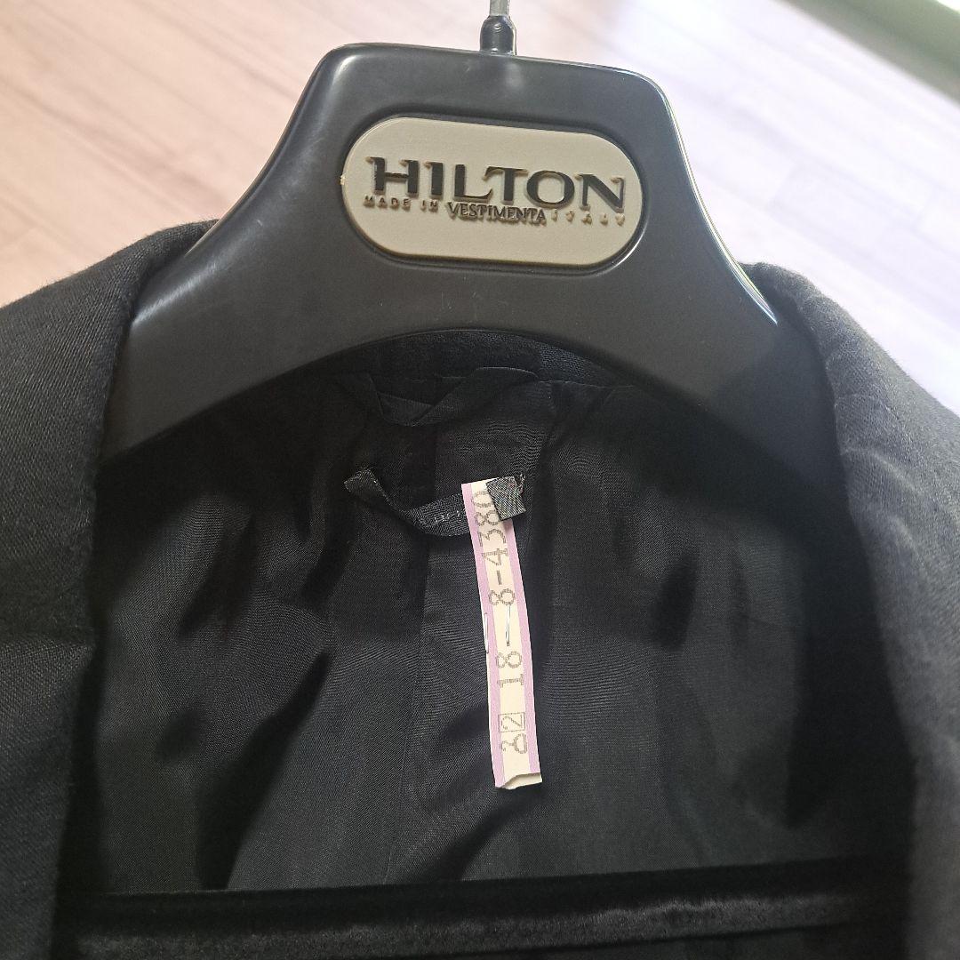 HILTON黒の麻 スーツ(ヒルトンハンガー付き)