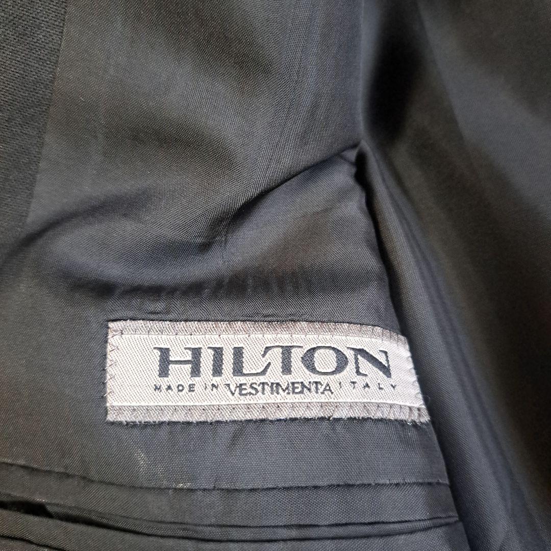 HILTON黒の麻 スーツ(ヒルトンハンガー付き)