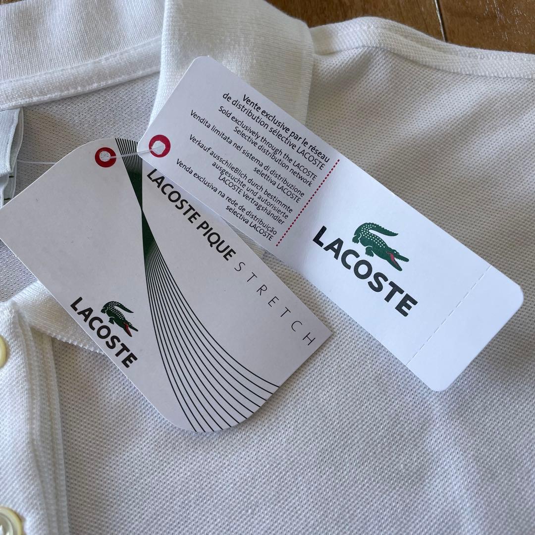【新品】LACOSTE ホワイト 長袖ポロシャツ サイズ14