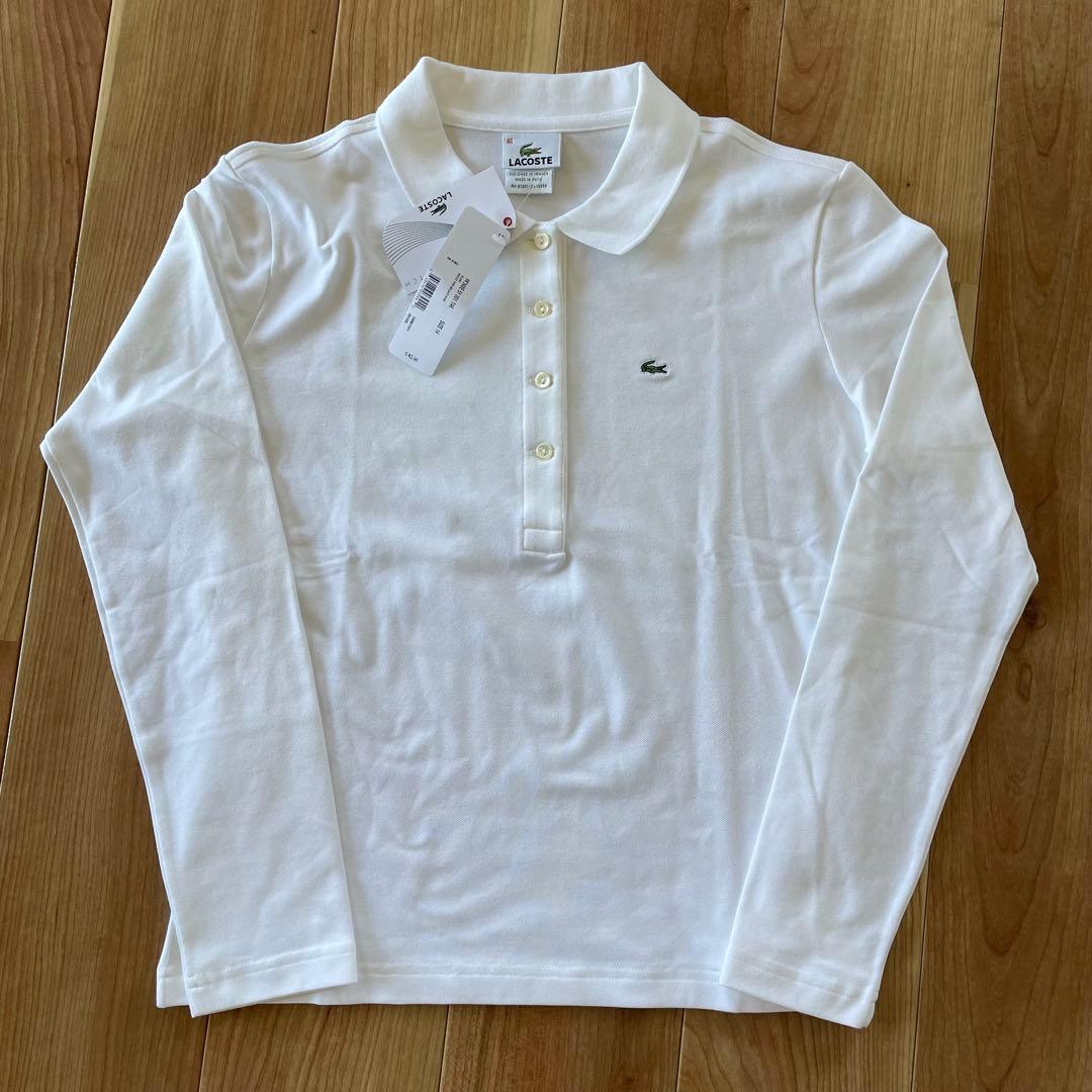 【新品】LACOSTE ホワイト 長袖ポロシャツ サイズ14