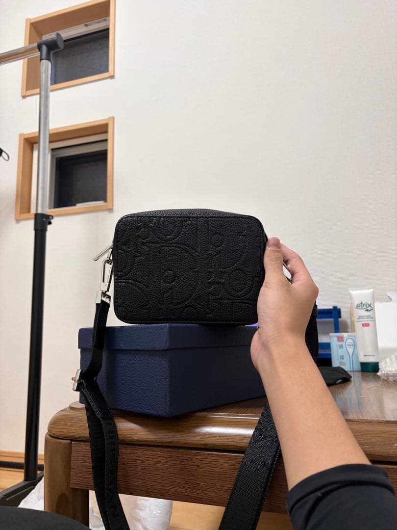 Dior ブラック レザー ショルダーバッグ