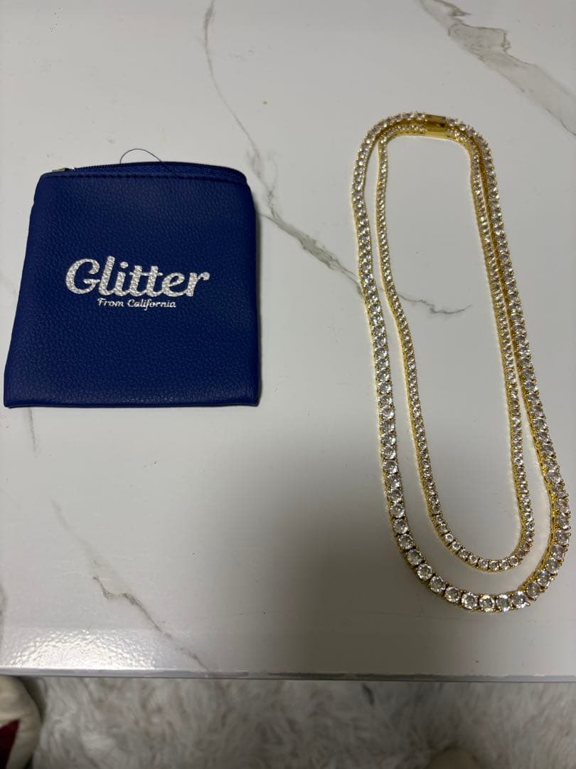 Glitter テニスチェーンネックレス 2個セット