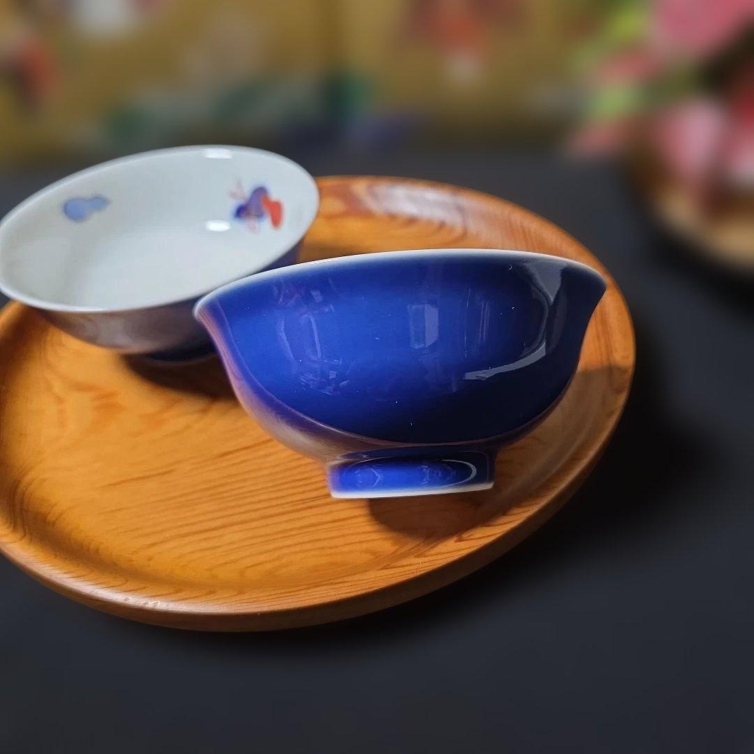 深川製磁　百年庵　六瓢　組飯碗　夫婦茶碗