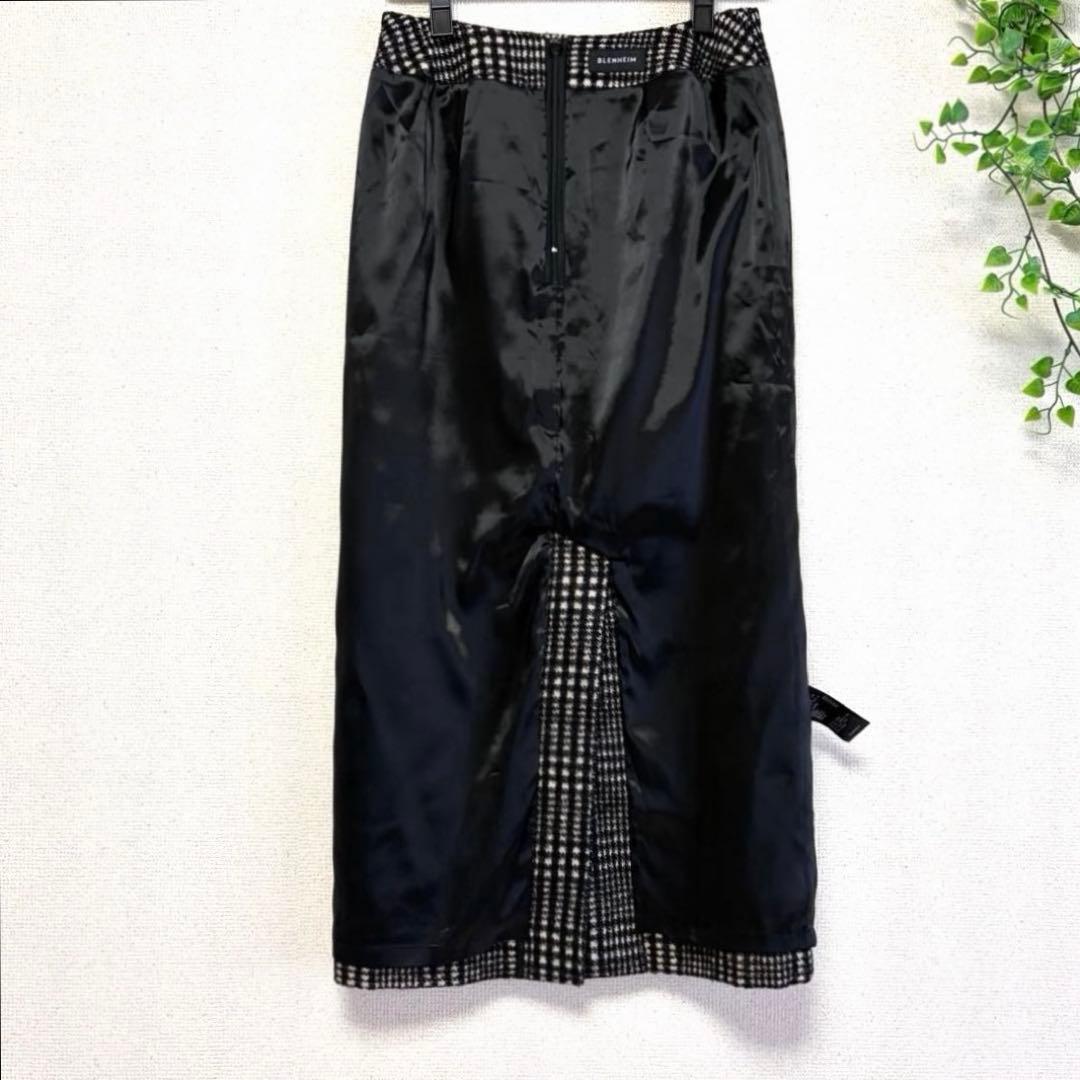 美品♡ ブレンへイム　ロングタイトスカート　　グレンチェック　暖かウール混　M
