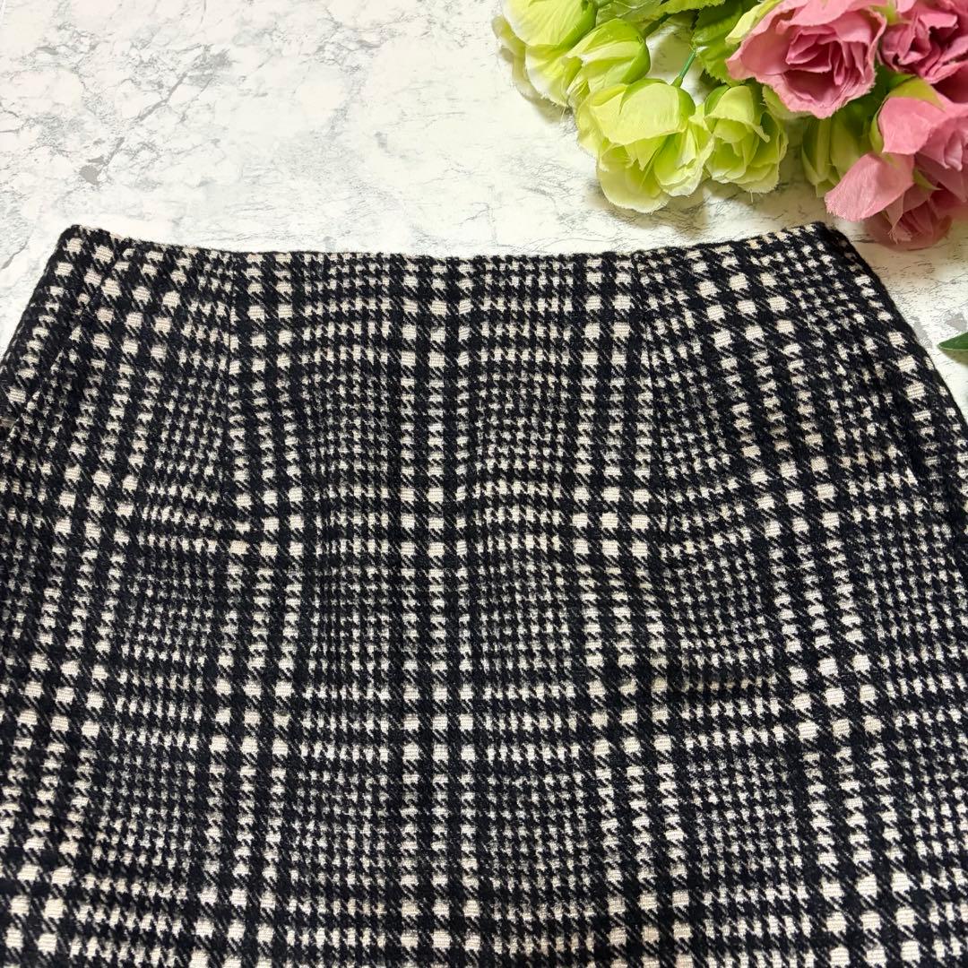 美品♡ ブレンへイム　ロングタイトスカート　　グレンチェック　暖かウール混　M