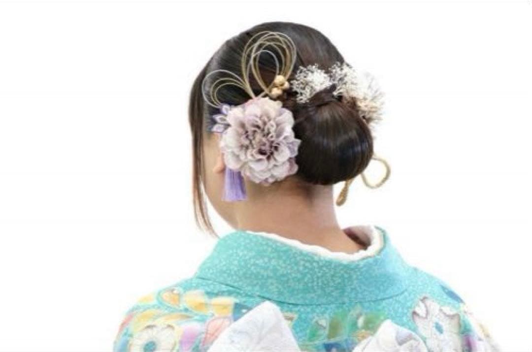みどゴン草履バッグ、髪飾り無し■正絹振袖フルセット■成人式■振袖■