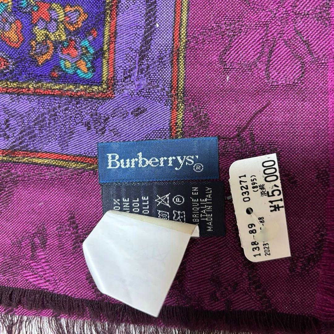 Burberrys ウール大判ショール イタリア製 ヴィンテージタグ付き