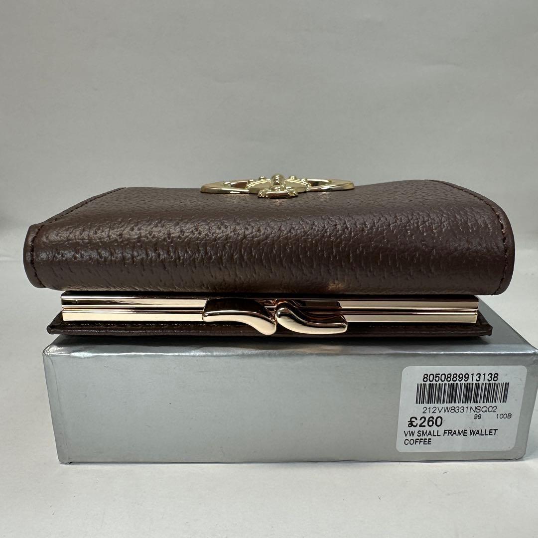 【人気！新品】Vivienne Westwood 3つ折り財布 がま口 ブラウン