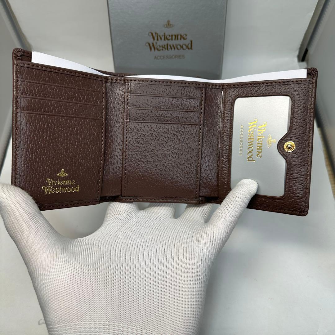 【人気！新品】Vivienne Westwood 3つ折り財布 がま口 ブラウン