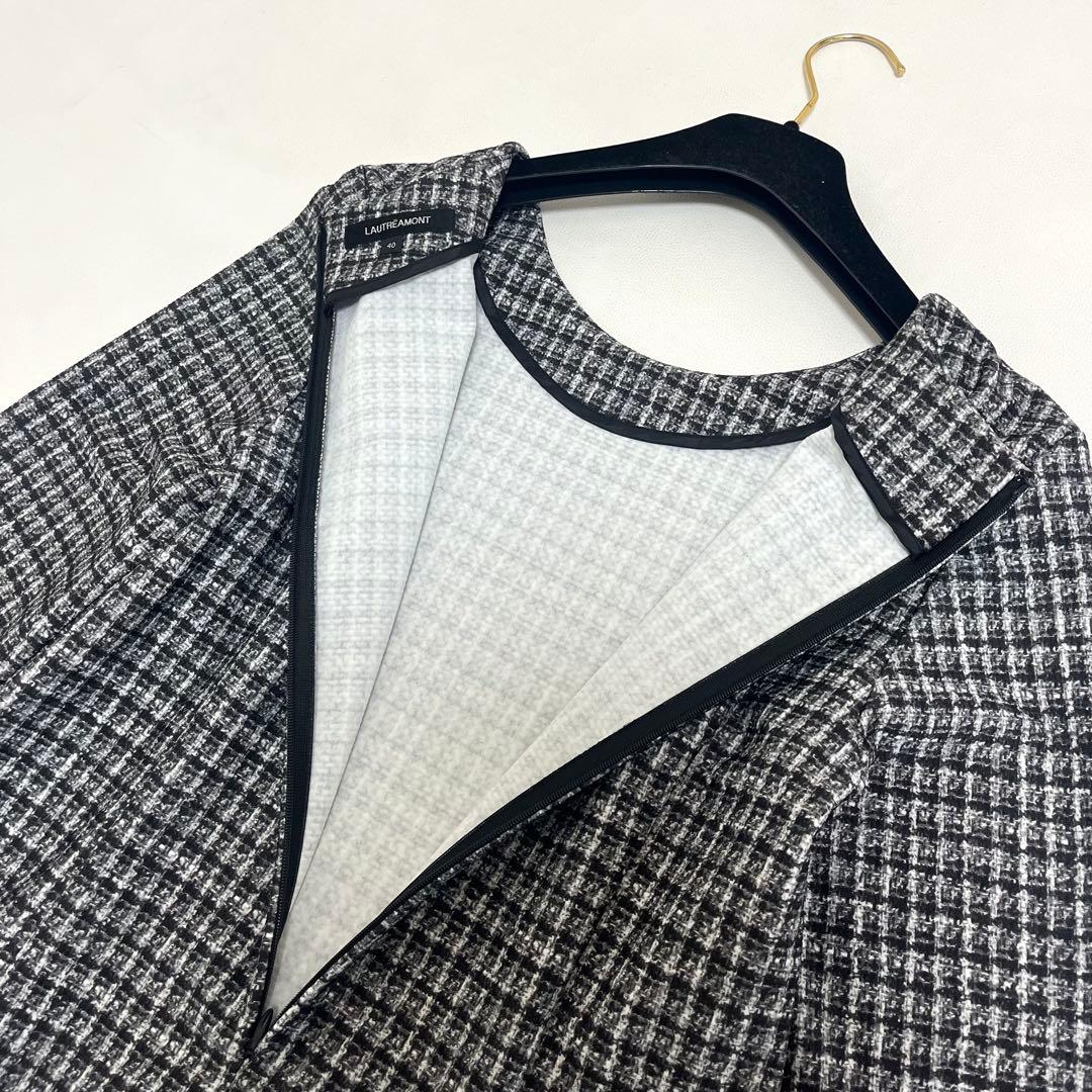 美品◎ロートレアモン ハイテンションツィードプリントワンピース L 総柄　完売