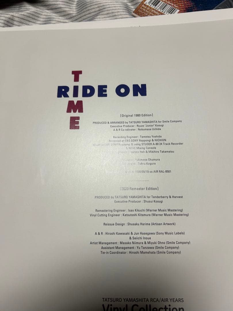 山下達郎 RIDE ON TIME アナログレコード