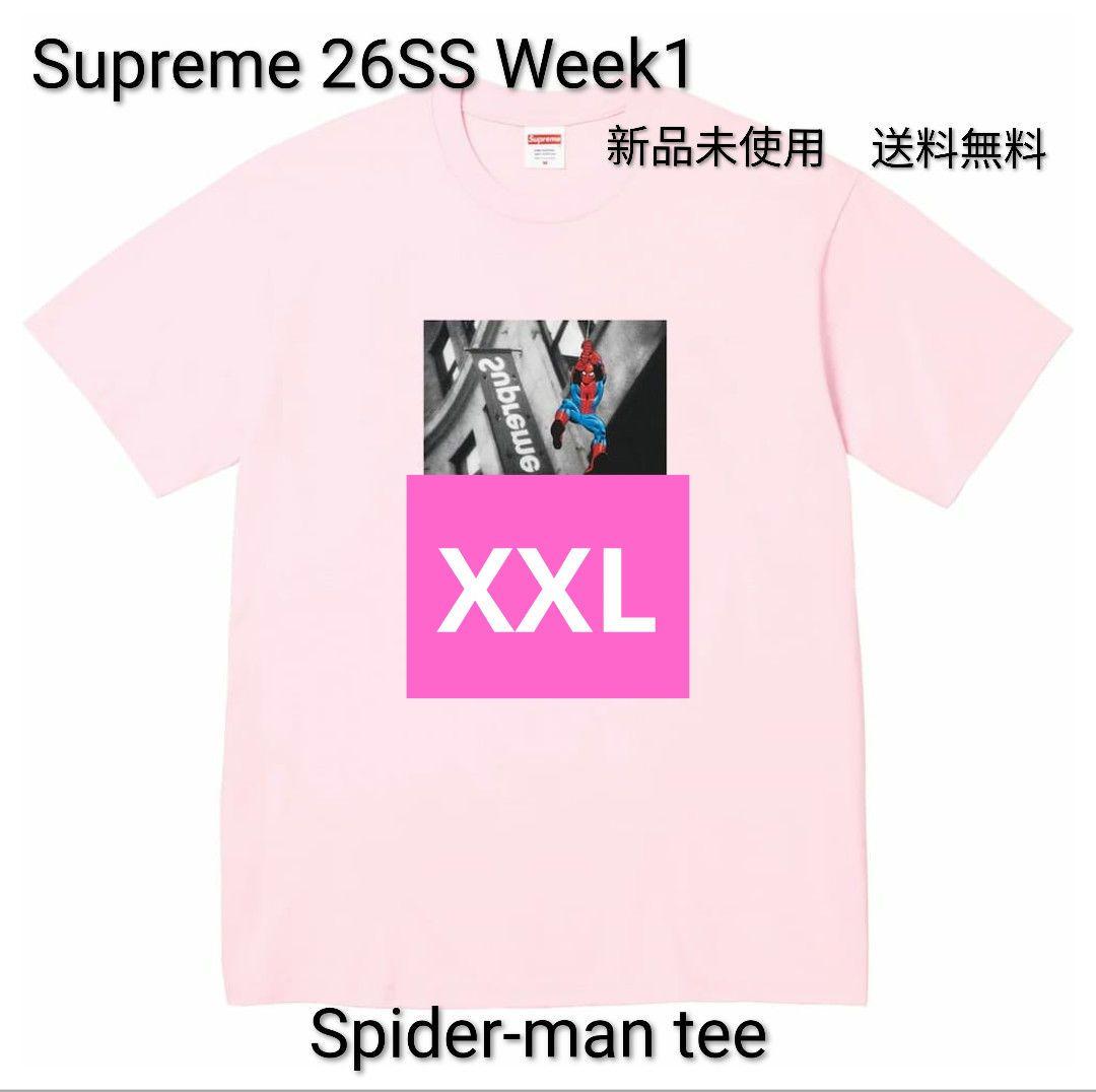 Supreme spider-man tee　桃　XXL