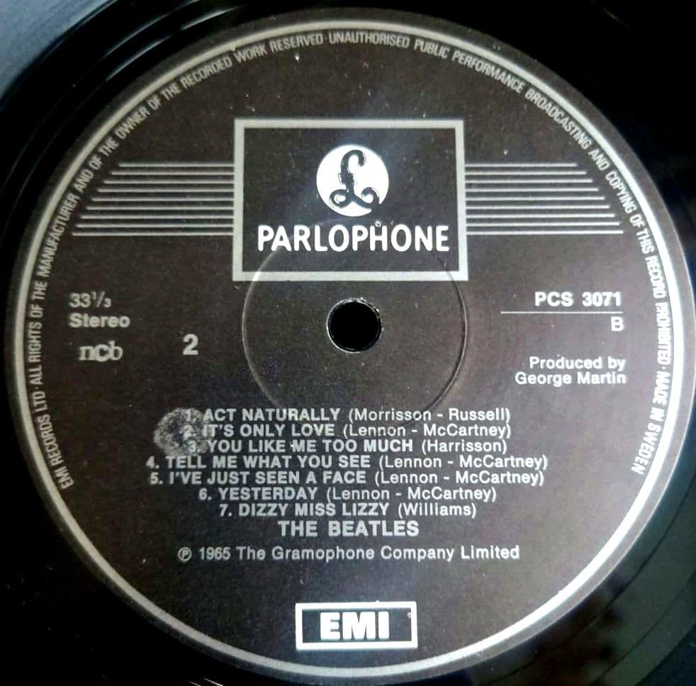スウェーデン盤THE BEATLES HELP!