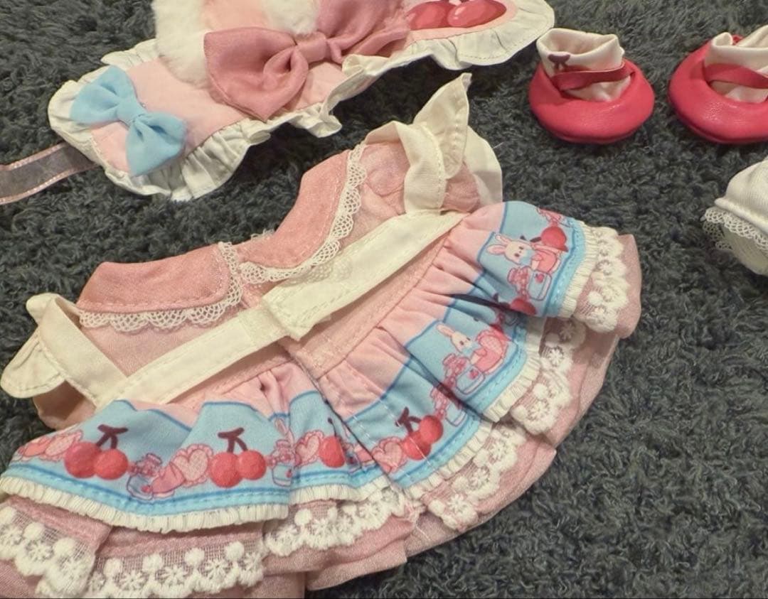 15から20cm完売レア限定うさぎメイド風着せ替えぬいぐるみ服セット♪