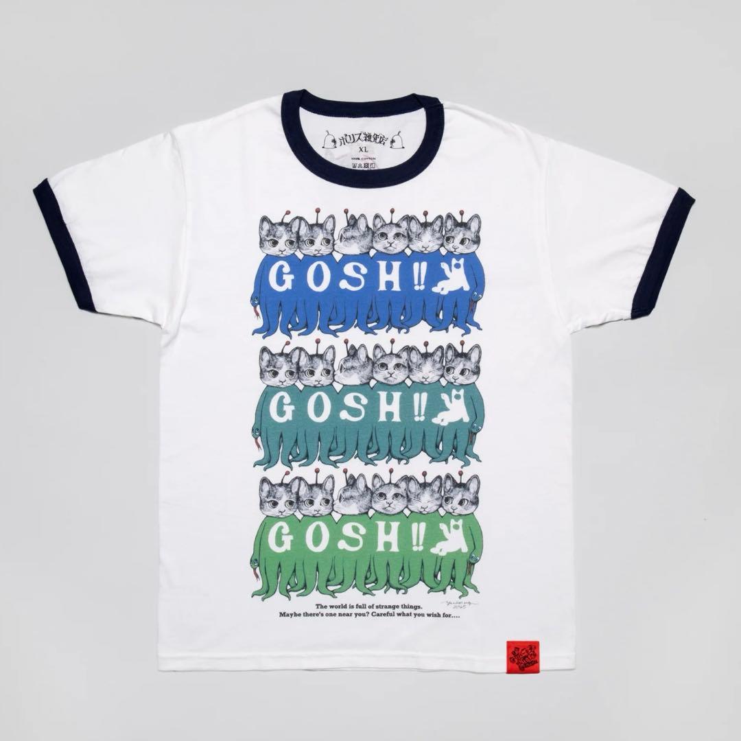 ヒグチユウコ　ボリス雑貨店 リンガーTシャツネイビー GOSH! GUSTAVE
