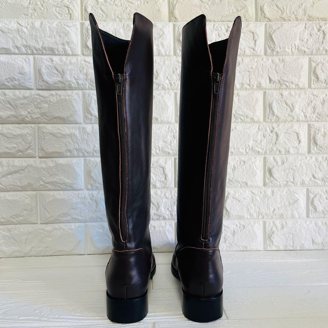【美品】REMME レザー ロングブーツ ダークブラウン 37 23.5cm