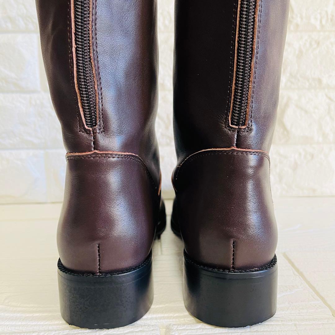 【美品】REMME レザー ロングブーツ ダークブラウン 37 23.5cm