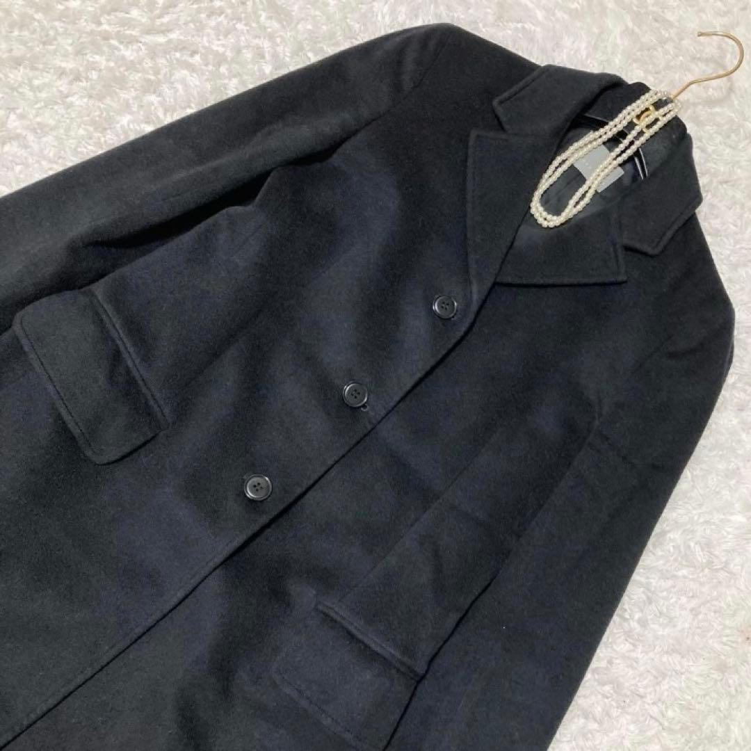 カシミヤ100♡ セオリーリュクス ロングコート 黒 38 チェスターコート