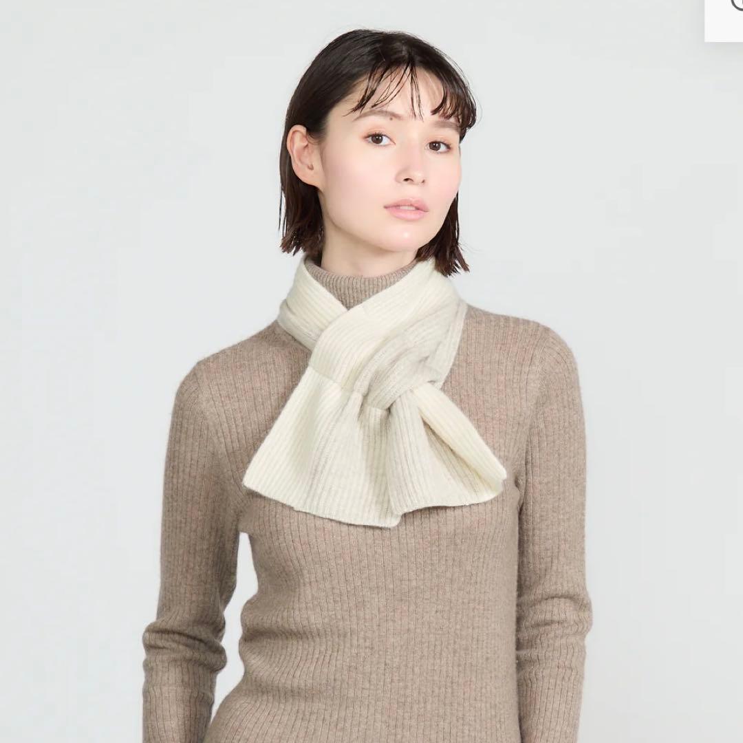 【未使用タグ付】NaturalBasicマフラー グレー 灰 カシミヤ100%