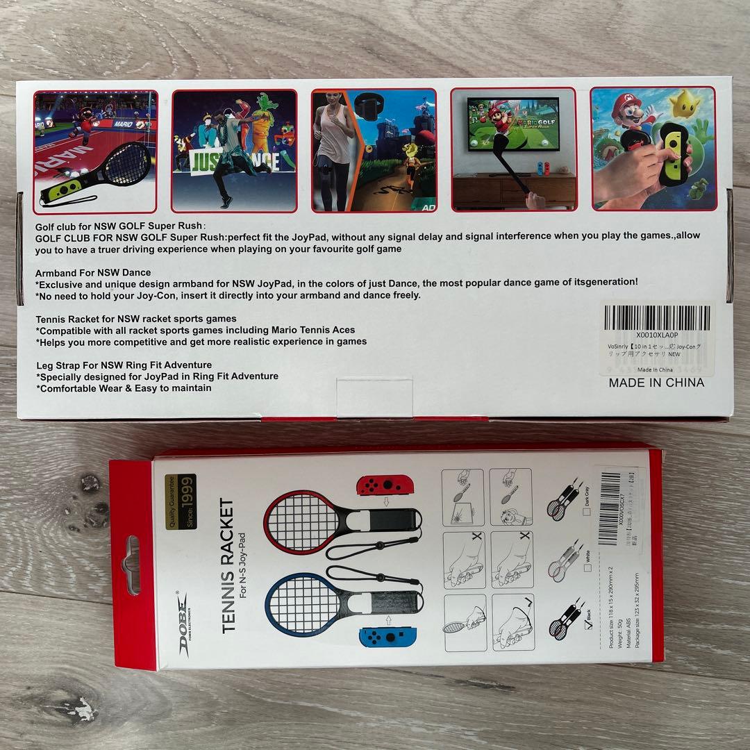 スイッチスポーツ 新品レッグバンド　10in1アクセサリー テニスラケット4本