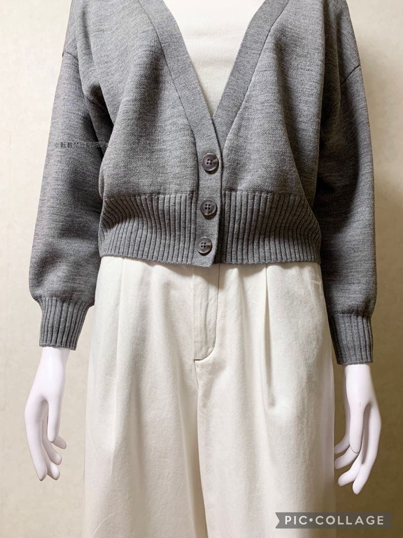 定価6万新品alice+olivia Vネックメランジニットドロップカーディガン