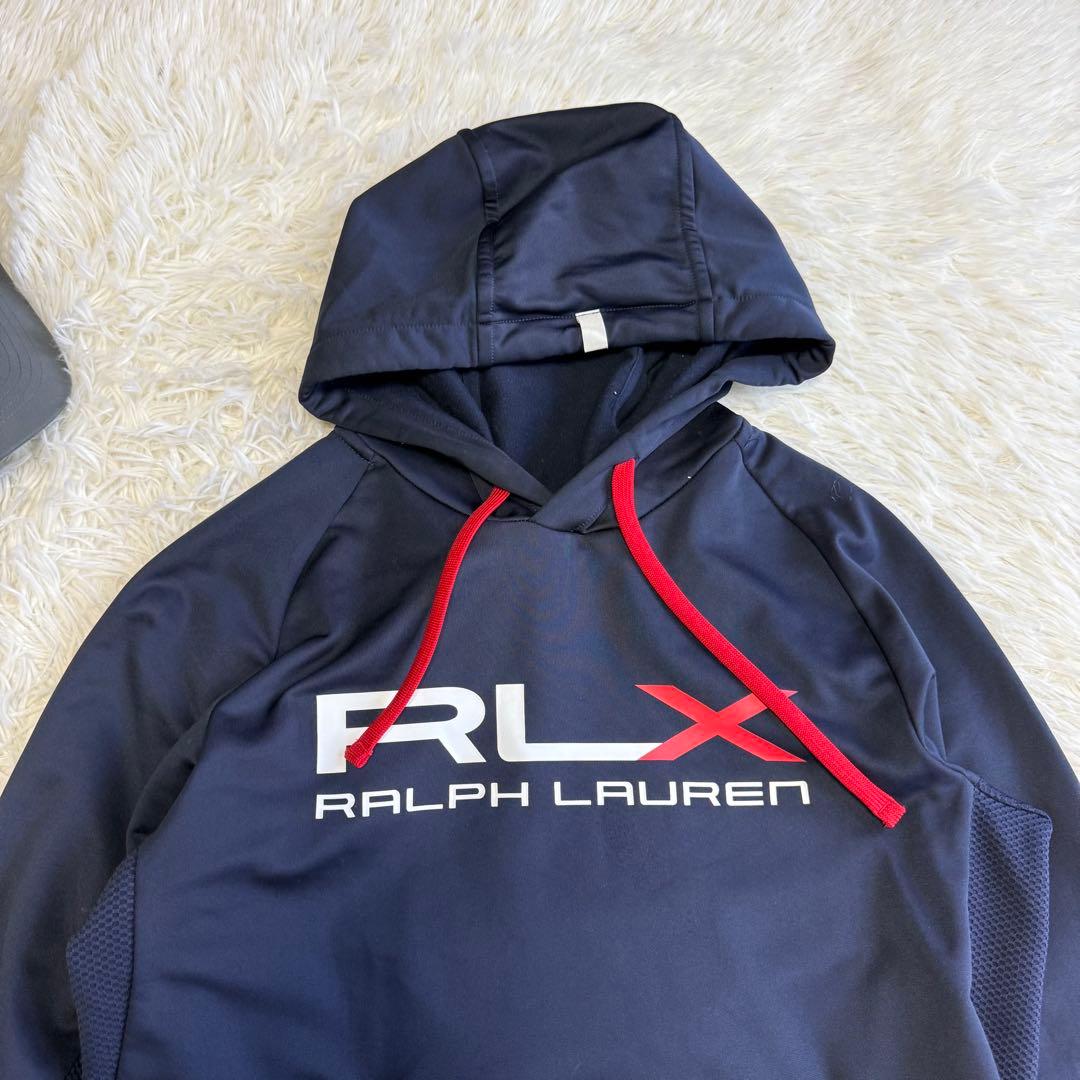 【RLX】美品 パーカー ネイビー ビックロゴ Mサイズ メンズ