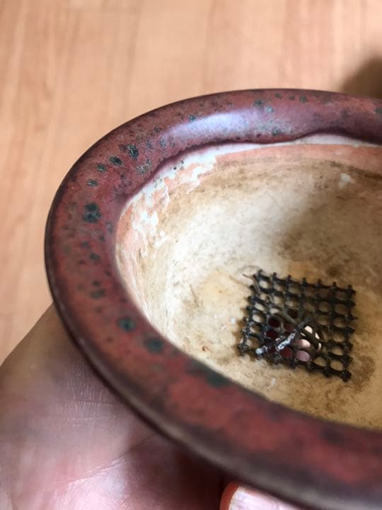 盆栽鉢　2個セット希少時代ミニ盆栽鉢希少落款有支那鉢和鉢丸鉢正方小品盆栽鉢