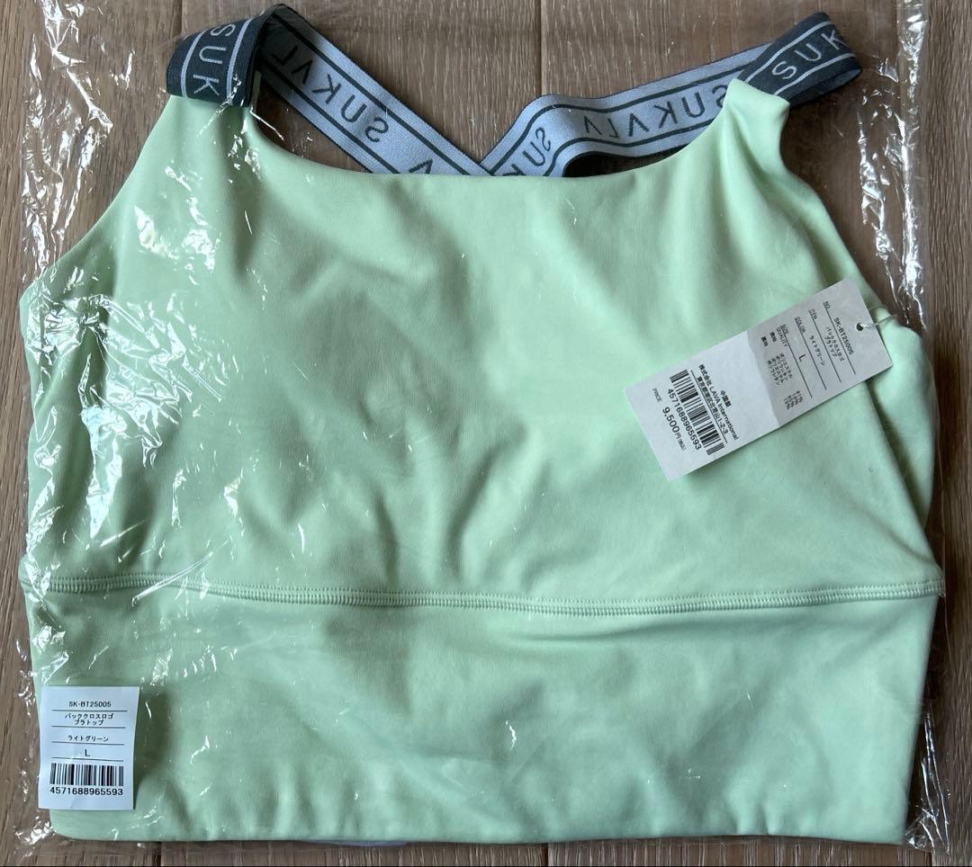 SUKALA バッククロスロゴブラトップ　ライトグリーン　L 新品