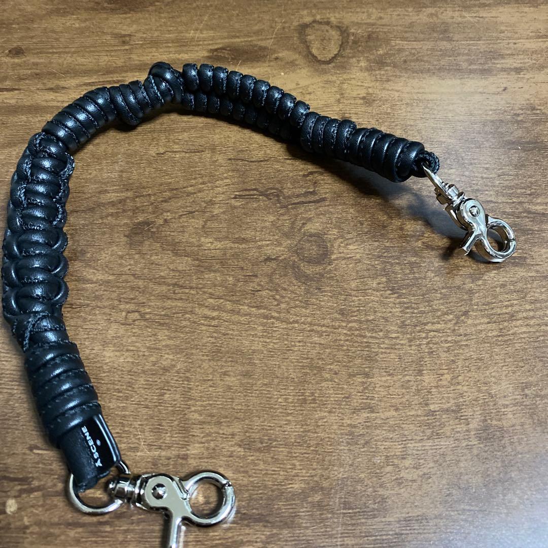 スマホアクセサリー A SCENE Design paracord strap-leather-