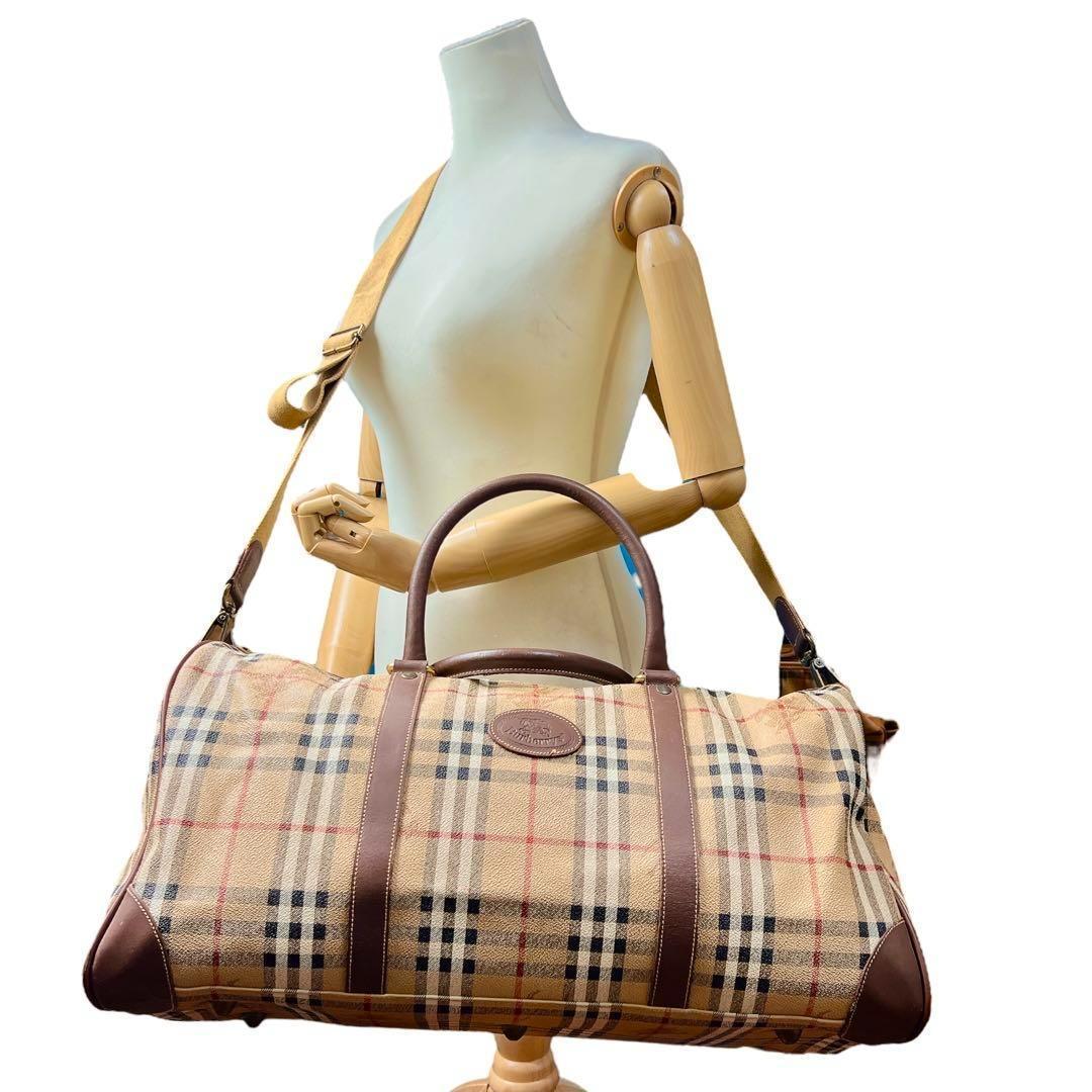 専用　BURBERRY ノバチェック PVC 2way ボストンバッグ 8939